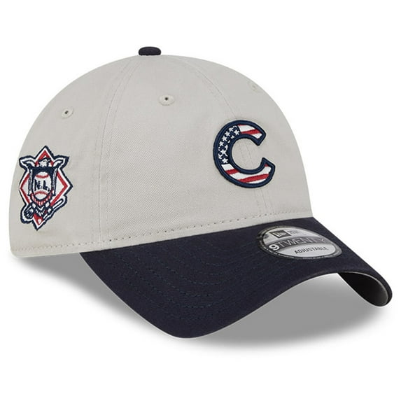 Men's New Era Khaki/Black Chicago Cubs 2024 Fourth of July 9TWENTY Adjustable Hat