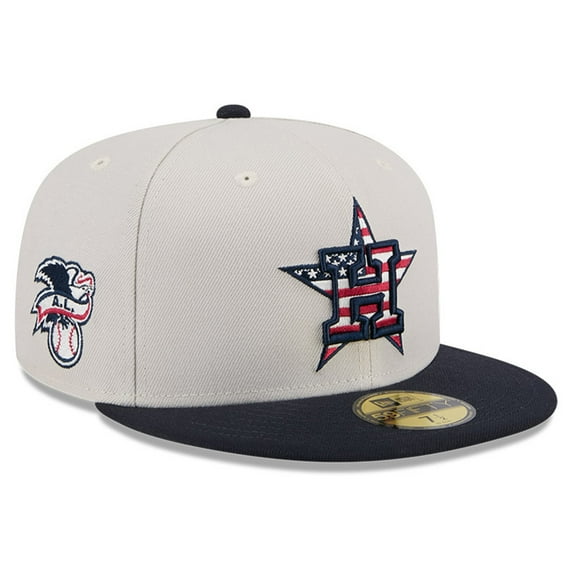 Men's New Era Khaki/Black Houston Astros 2024 Fourth of July 59FIFTY Fitted Hat