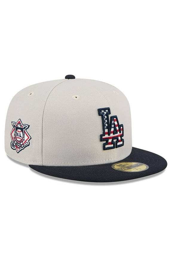Men's New Era  Khaki/Black Los Angeles Dodgers 2024 Fourth of July 59FIFTY Fitted Hat
