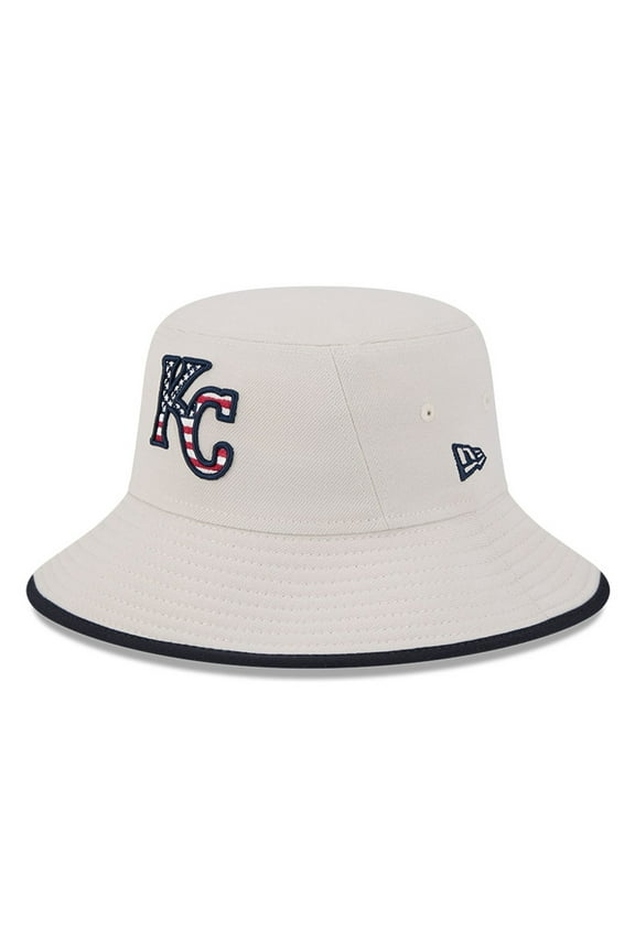 Men's New Era Khaki Kansas City Royals 2024 Fourth of July Bucket Hat