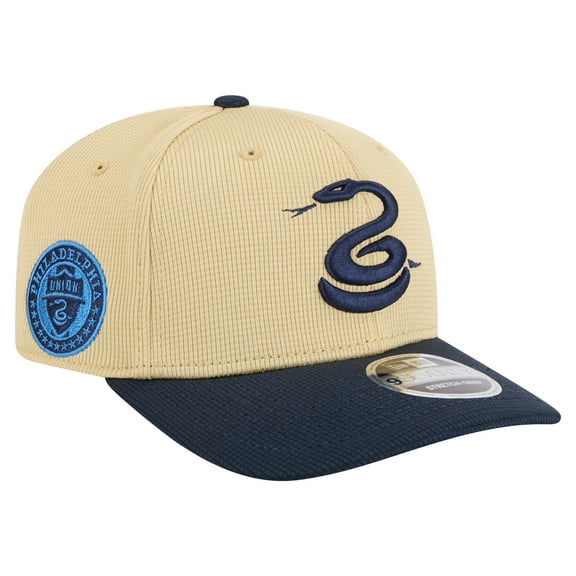 Men's New Era  Khaki/Navy Philadelphia Union 2025 Jersey Hook 9SEVENTY Stretch-Snap Hat