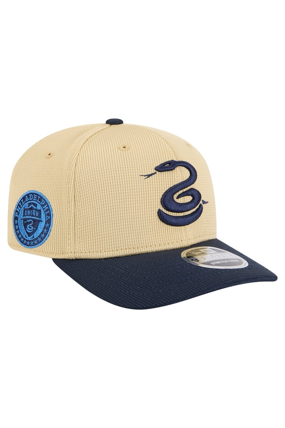 Men's New Era  Khaki/Navy Philadelphia Union 2025 Jersey Hook 9SEVENTY Stretch-Snap Hat