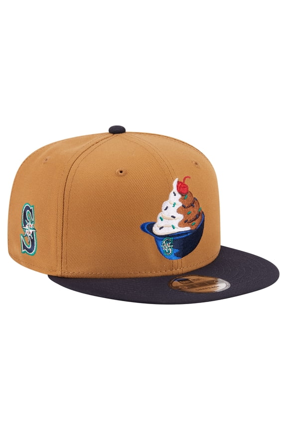 Men's New Era Khaki/Navy Seattle Mariners Ice Cream 9FIFTY Snapback Hat