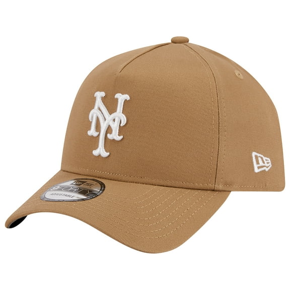 Men's New Era Khaki New York Mets A-Frame 9FORTY Adjustable Hat