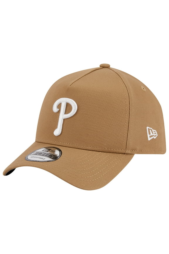 Men's New Era Khaki Philadelphia Phillies A-Frame 9FORTY Adjustable Hat