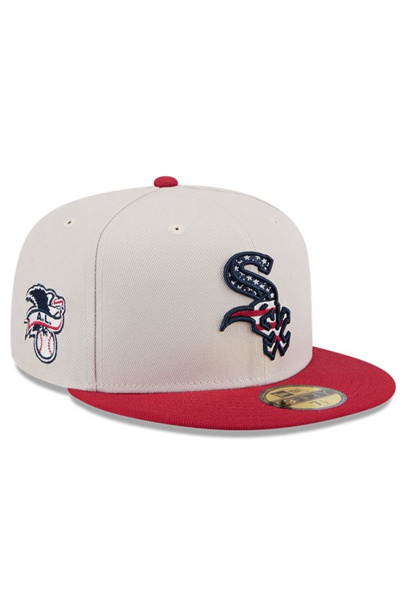 Men's New Era  Khaki/Red Chicago White Sox 2024 Fourth of July 59FIFTY Fitted Hat