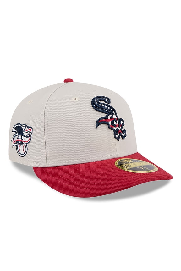 Men's New Era Khaki/Red Chicago White Sox 2024 Fourth of July Low Profile 59FIFTY Fitted Hat