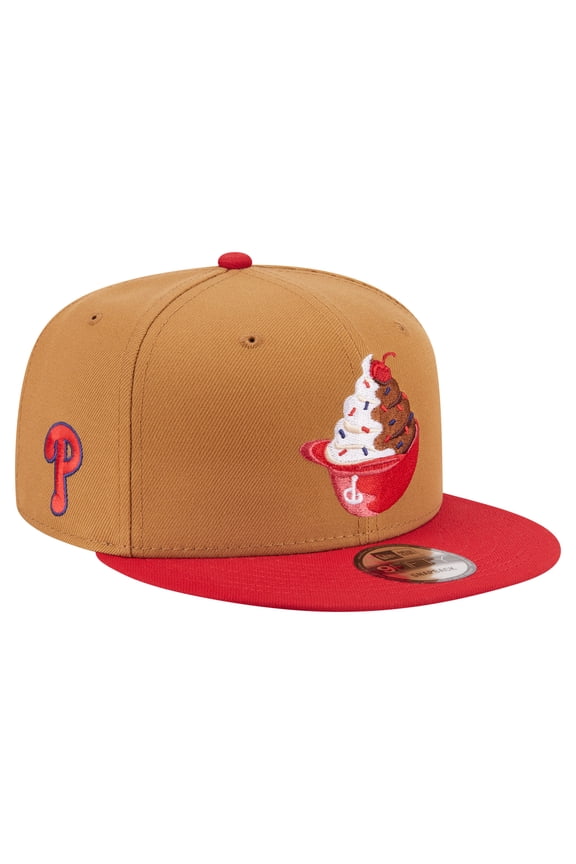 Men's New Era Khaki/Red Philadelphia Phillies Ice Cream 9FIFTY Snapback Hat