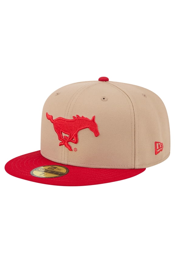 Men's New Era Khaki SMU Mustangs Two-Tone 59FIFTY Fitted Hat