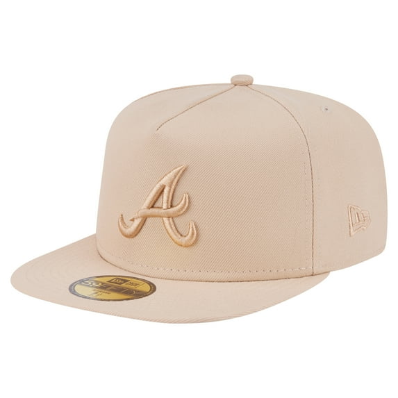 Men's New Era Light Beige Atlanta Braves Color Pack A-Frame 59FIFTY Fitted Hat