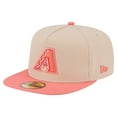 thumbnail image 1 of Men's New Era Light Beige/Coral Arizona Diamondbacks Two-Tone Color Pack A-Frame 59FIFTY Fitted Hat, 1 of 5