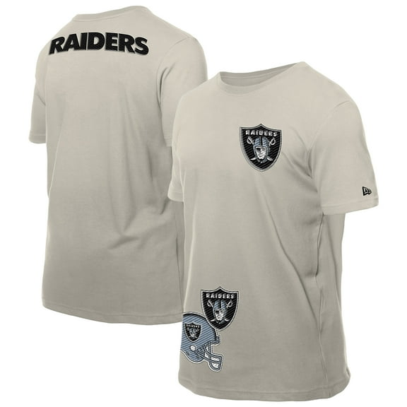 Men's New Era Light Beige Las Vegas Raiders Multi Patch T-Shirt