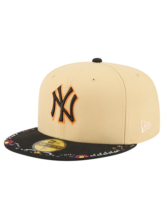 Men's New Era Light Beige New York Yankees Two-Tone Embroidered Visor 59FIFTY Fitted Hat