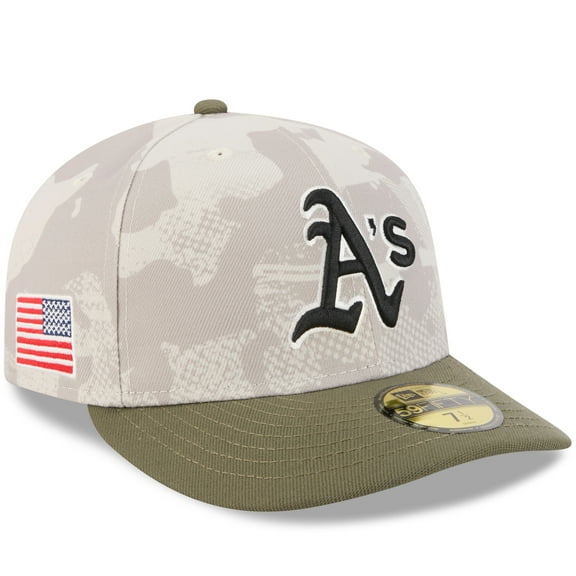 Men's New Era Light Beige/Olive Athletics 2025 Armed Forces Day 59FIFTY Fitted Hat