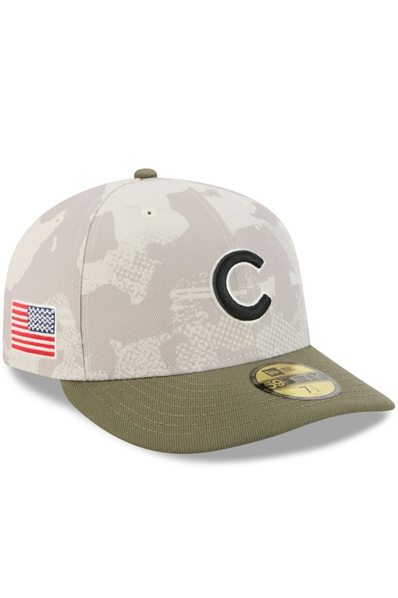 Men's New Era Light Beige/Olive Chicago Cubs 2025 Armed Forces Day 59FIFTY Fitted Hat