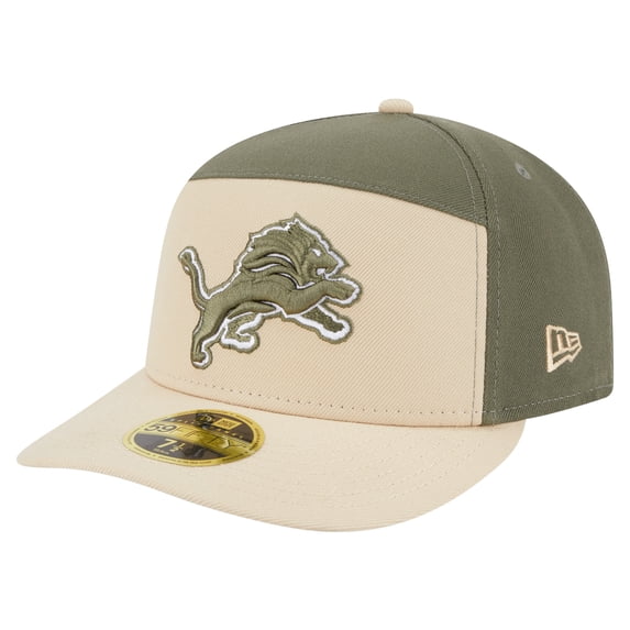 Men's New Era Light Beige/Olive Detroit Lions Two-Tone Color Pack Split Panel 59FIFTY Fitted Hat