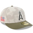 thumbnail image 1 of Men's New Era Light Beige/Olive Los Angeles Angels 2025 Armed Forces Day 59FIFTY Fitted Hat, 1 of 5