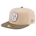 thumbnail image 1 of Men's New Era Light Beige/Olive Milwaukee Brewers Two-Tone Color Pack A-Frame 59FIFTY Fitted Hat, 1 of 5