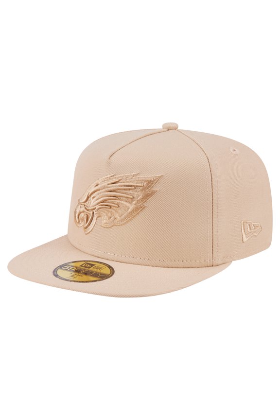 Men's New Era  Light Beige Philadelphia Eagles Color Pack A-Frame 59FIFTY Fitted Hat