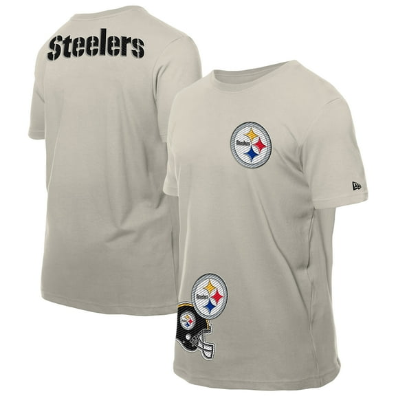 Men's New Era Light Beige Pittsburgh Steelers Multi Patch T-Shirt