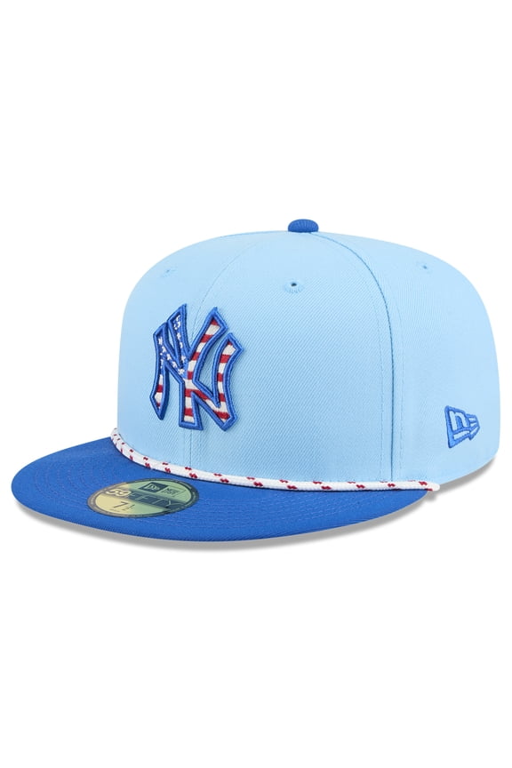 Men's New Era Light Blue/Blue New York Yankees 2025 Fourth of July 59FIFTY Fitted Hat