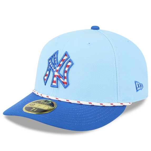 Men's New Era Light Blue/Blue New York Yankees 2025 Fourth of July Low Profile 59FIFTY Fitted Hat
