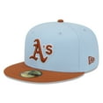 thumbnail image 1 of Men's New Era Light Blue/Brown Athletics Spring Color Basic Two-Tone 59FIFTY Fitted Hat, 1 of 5