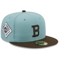 thumbnail image 1 of Men's New Era Light Blue/Brown Boston Braves Cooperstown Collection 1914 World Series Beach Kiss 59FIFTY Fitted Hat, 1 of 6