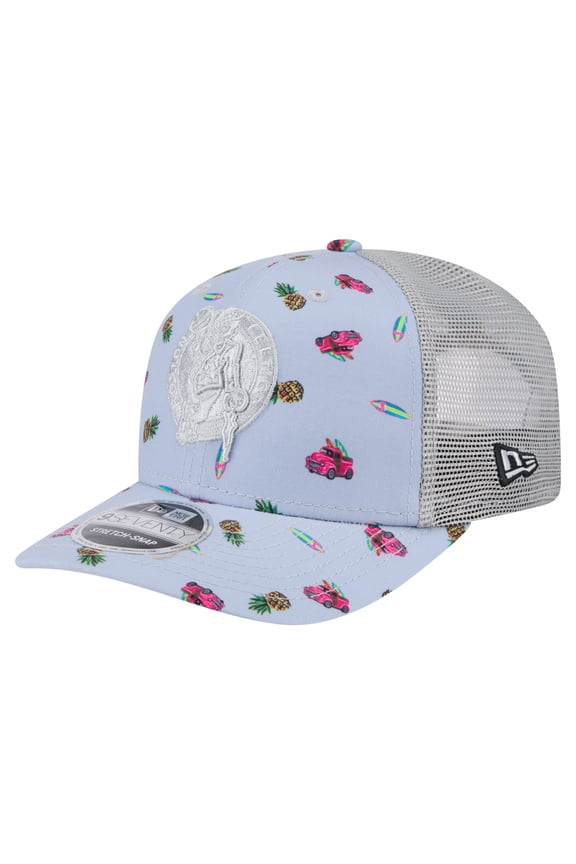 Men's New Era Light Blue/Gray Boston Celtics Adventure Aloha Pattern 9SEVENTY Stretch-Snap Hat