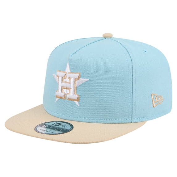 Men's New Era Light Blue/Light Beige Houston Astros Color Pack A-Frame 9FIFTY Snapback Hat
