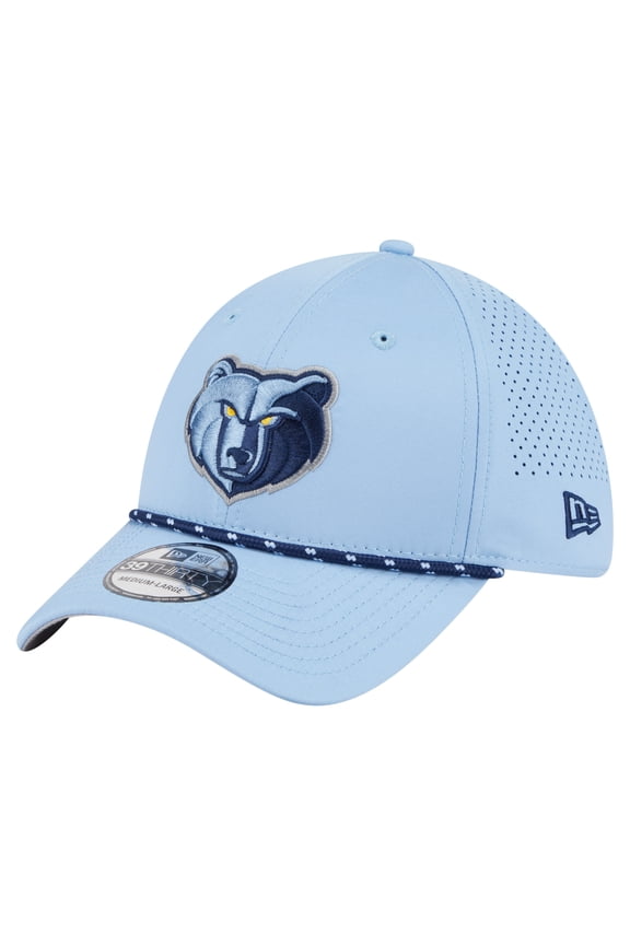 Men's New Era Light Blue Memphis Grizzlies Featherweight Poly Rope Flex 39Thirty Hat