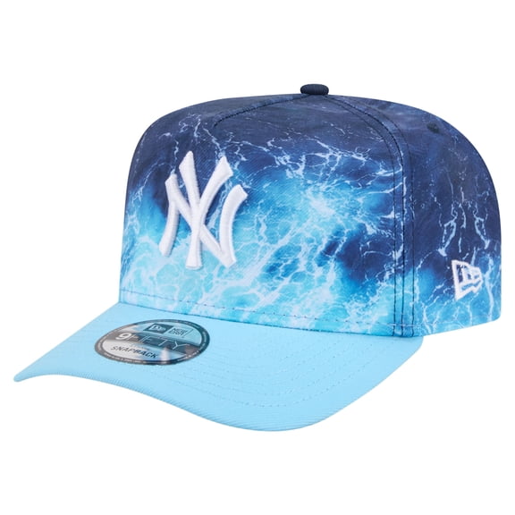 Men's New Era  Light Blue New York Yankees Deep Water Pre-Curved 9FIFTY A-Frame Snapback Hat