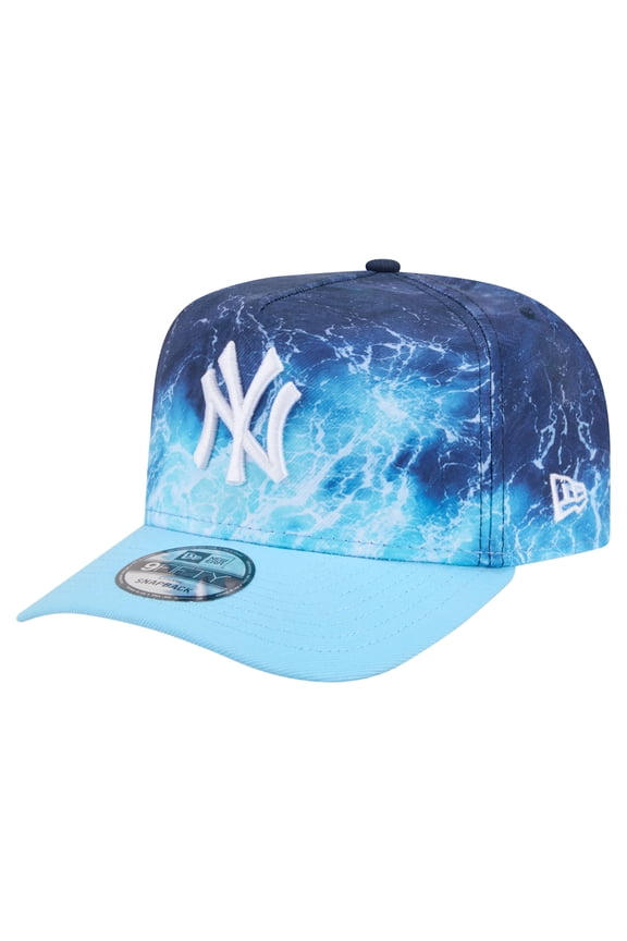 Men's New Era  Light Blue New York Yankees Deep Water Pre-Curved 9FIFTY A-Frame Snapback Hat