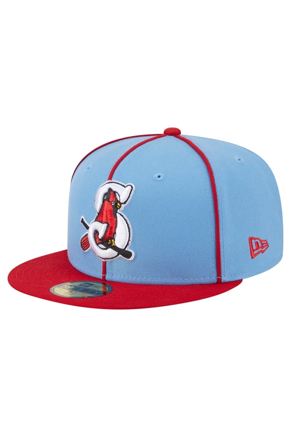 Men's-New Era Light Blue/Red Springfield Cardinals Authentic Collection 59FIFTY Fitted Hat