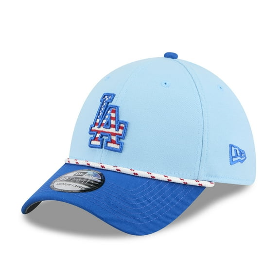 Men's New Era Light Blue/Royal Los Angeles Dodgers 2025 Fourth of July 39THIRTY Flex Hat