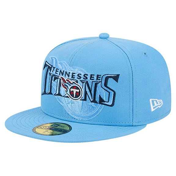 Men's New Era Light Blue Tennessee Titans Overlap Wordmark 59FIFTY Fitted Hat