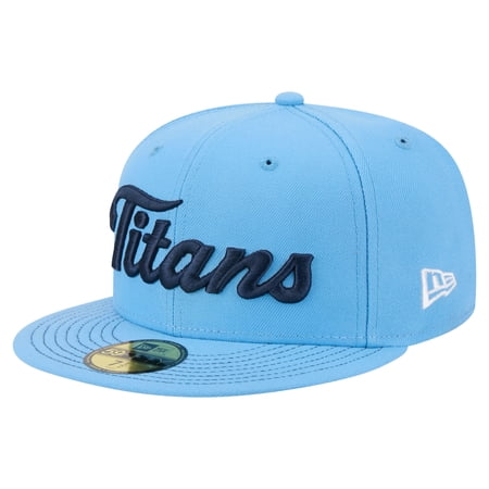 Men's New Era Light Blue Tennessee Titans Script 59FIFTY Fitted Hat