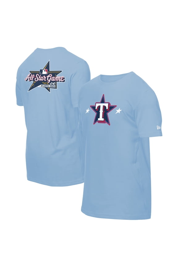 Men's New Era Light Blue Texas Rangers 2025 MLB All-Star Game Workout T-Shirt