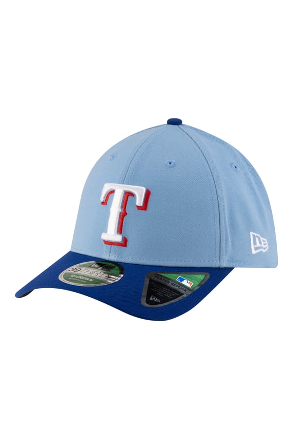 Men's New Era  Light Blue Texas Rangers Player Replica 39THIRTY M-Crown Flex Hat