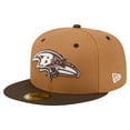 thumbnail image 1 of Men's New Era  Light Brown/Dark Brown Baltimore Ravens Two-Tone Walnut 59FIFTY Fitted Hat, 1 of 5