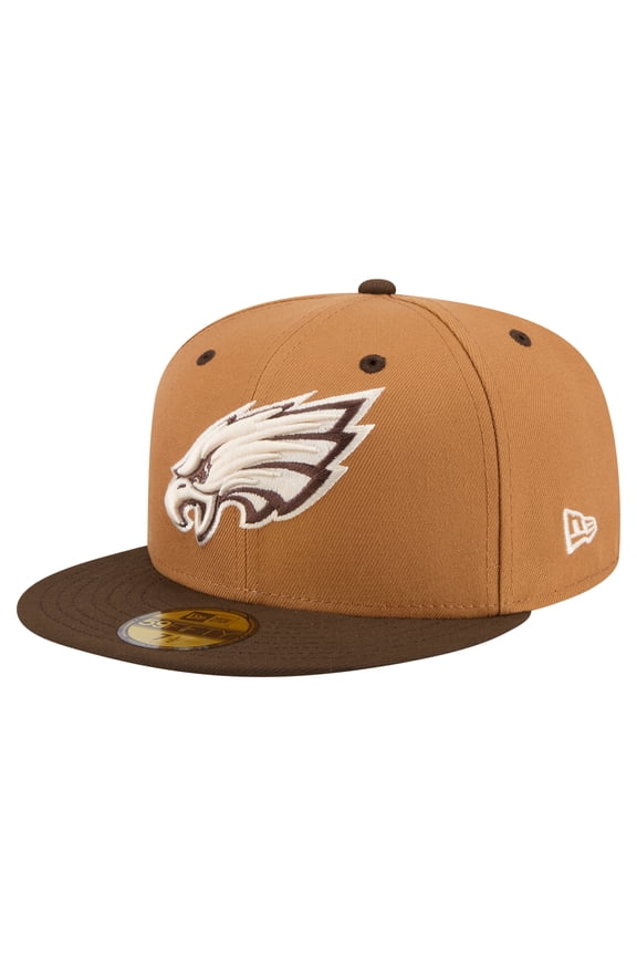 Men's New Era Light Brown/Dark Brown Philadelphia Eagles Two-Tone Walnut 59FIFTY Fitted Hat