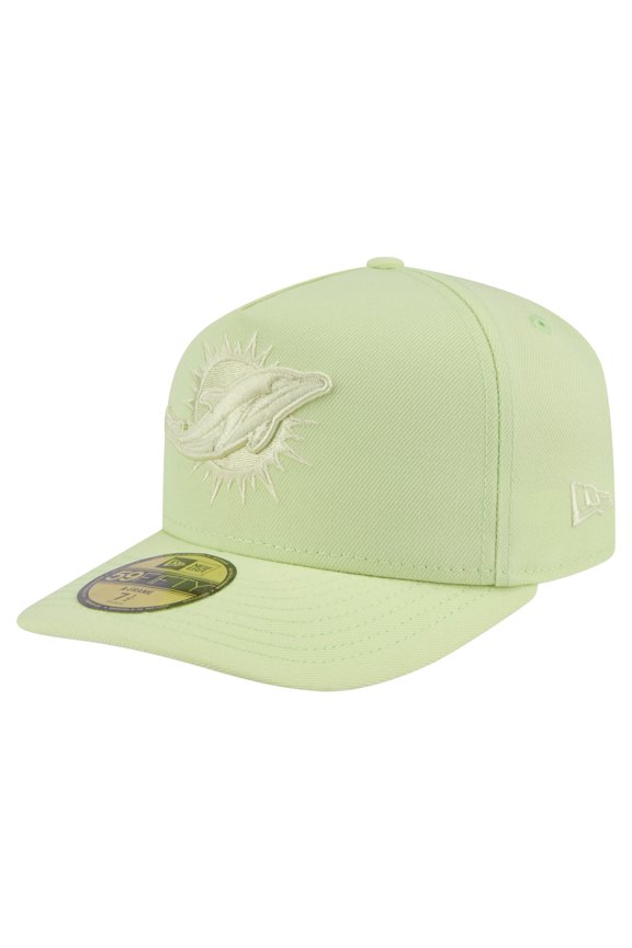 Men's New Era Light Green Miami Dolphins Color Pack A-Frame 59FIFTY Fitted Hat