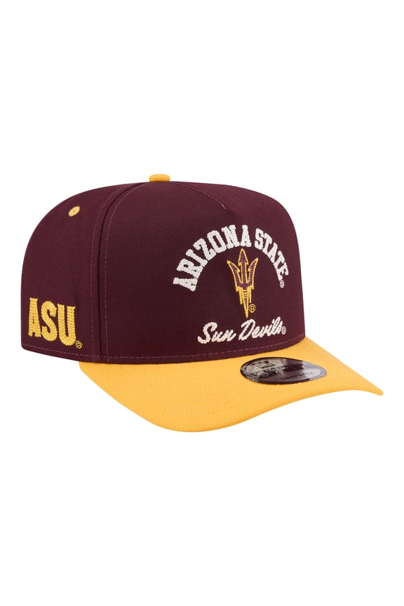 Men's New Era Maroon/Gold Arizona State Sun Devils Two-Tone Arched 9FIFTY Snapback Hat