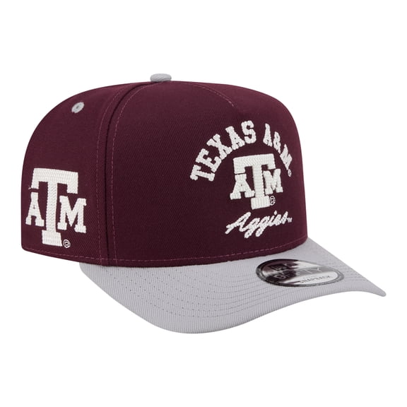 Men's New Era Maroon/Gray Texas A&M Aggies Two-Tone Arched 9FIFTY Snapback Hat