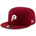 thumbnail image 1 of Men's New Era Maroon Philadelphia Phillies Alternate 2 Authentic Collection On-Field 59FIFTY Fitted Hat, 1 of 5