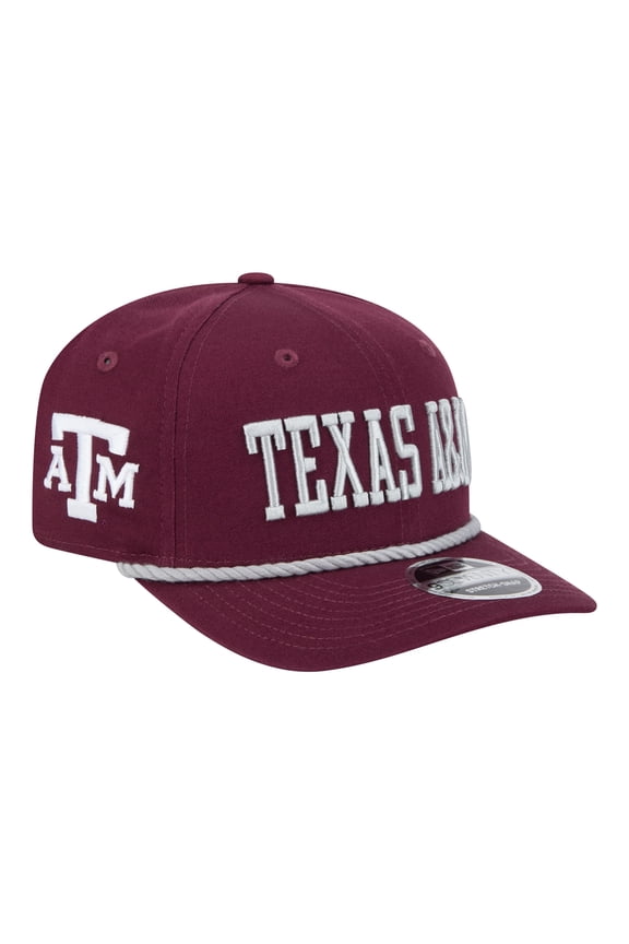 Men's New Era Maroon Texas A&M Aggies Wordmark Rope 9SEVENTY Stretch-Snap Hat
