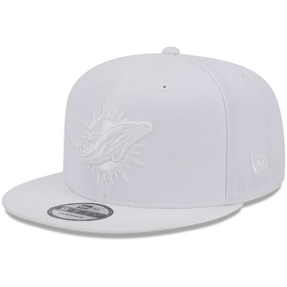 Men's New Era Miami Dolphins Main White on White 9FIFTY Snapback Hat