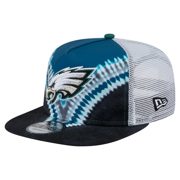 Men's New Era Midnight Green/Black Philadelphia Eagles Throwback Dye Golfer Snapback Hat
