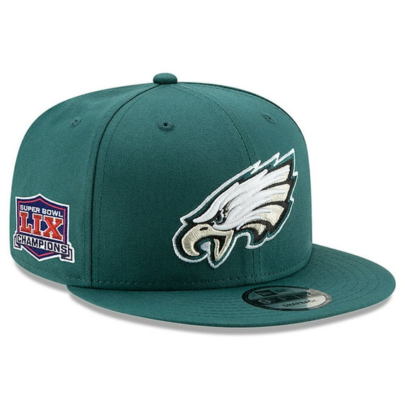 Men's New Era Midnight Green Philadelphia Eagles Super Bowl LIX Champions Side Patch 9FIFTY Snapback Hat