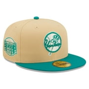 Men's New Era Natural/Teal New York Yankees Mango Forest 59FIFTY fitted hat